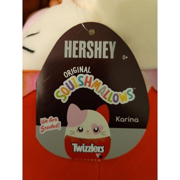 Squishmallow 2022 Twizzlers Scented Valentines Day Karina The Cat 12" Brand New - Picture 5 of 9